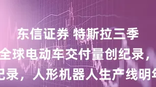 东信证券 特斯拉三季度财报：全球电动车交付量创纪录，人形机器人生产线明年底启动